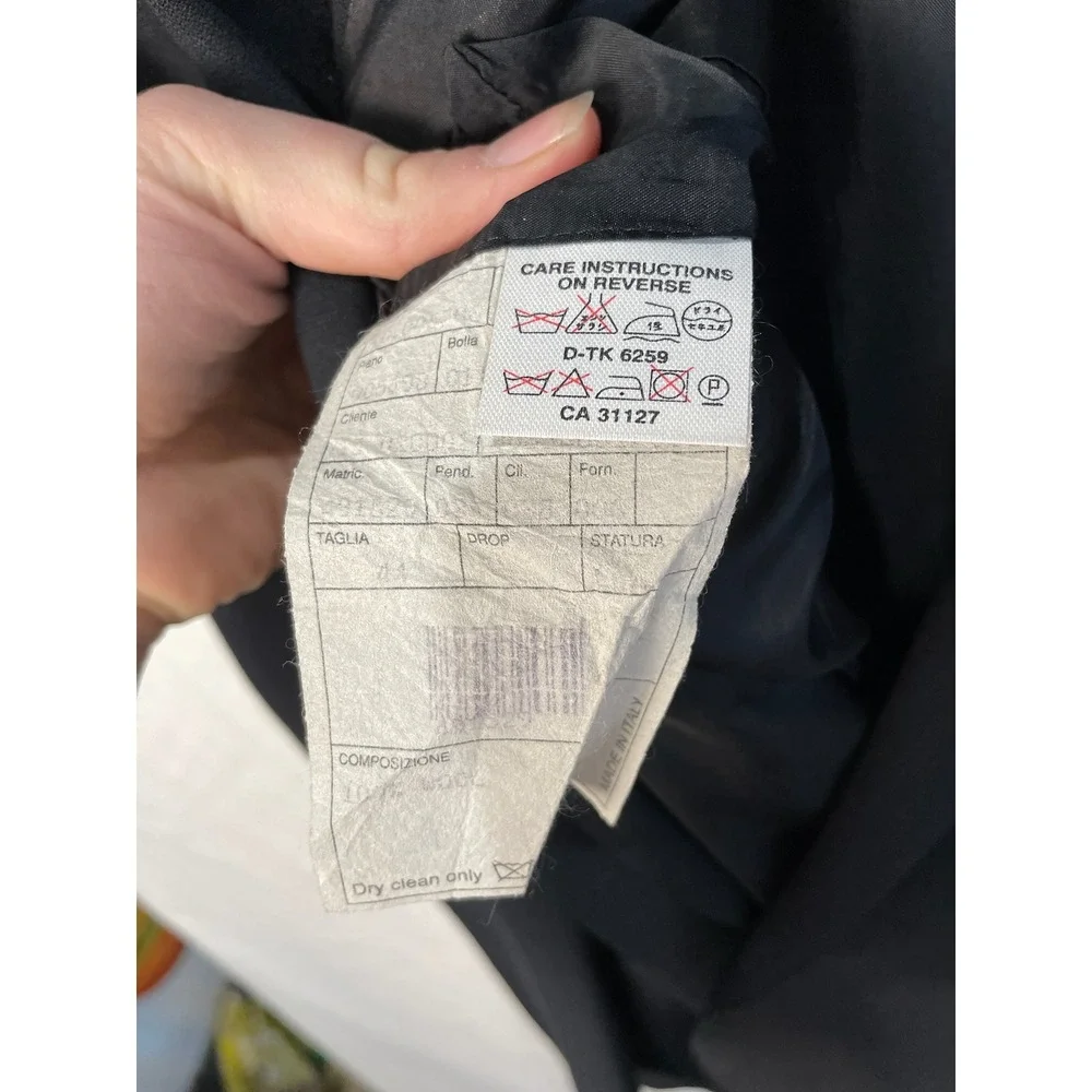 Donna Karan Signature Mens Black 100% Wool 3-Button Blazer 44L Made in‎ Italy 44